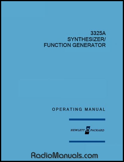 HP 3325A Operating Manual HP 3325A Operating Manual